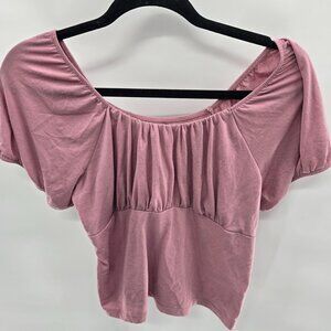 So Pink Off Shoulder Short Sleeved Top Large